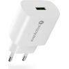Charger 1x USB Quick Charge 3.0 18W white Telefonu lādētāji 220v