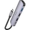 Адаптер Hoco HB27 Type-C Multi-Function Converter HDMI+USB3.0+USB2.0*2+PD серый Дата USB-кабели