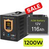 Rezerves Elektropadeves Komplekts Apkures Sistēmai 1200W + HAZE 12V 116Ah akumulators UPS Nepārtrauktā barošana