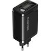 CANYON charger OnCharge 65RC Build-In Cable USB-C 65W 1xPD 1xQC EU Black Новинки Компьютерная техника