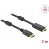 Adapter AV Delock Cable Active DisplayPort 1.2 to HDMI Cable 4K 60 Hz 2 m - Black Jaunumi - Datori