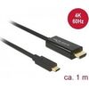 Adapter AV Delock Cable USB Type-Cª male > HDMI male (DP Alt Mode) 4K 60 Hz 1m black Jaunumi - Datori