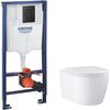 Grohe komplekts - pods ar QR/SC vāku BauCeramic rimless, rāmis Solido, taustiņš Even, stiprinājumi Встроенные фреймы