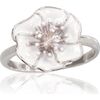 Серебряное кольцо #2102007(PRh-Gr)_CZ+ML-W, Серебро 925°, родий (покрытие), Цирконы, Ювелирная эмаль, Размер: 18, 2.6 гр. Sieviešu