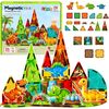 LeanToys Klocki Magnetyczne Konstrukcyjne Dinozaury Wulkan Kolorowe 31 el. Konstruktori 