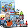 LeanToys Klocki Magnetyczne Konstrukcyjne Baza Policyjna Pojazdy Policjant 44 el. Конструкторы