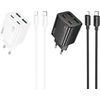 Hoco   Phone charger Hoco 2 x USB C + 2 x USB A QC3.0 PD 3A 30W + cable USB C to Lightning N56 white Зарядные устройства