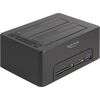 DeLOCK Dual docking station for 2 x SATA HDD / SSD (black, with clone function, card reader, USB-A) USB / Type-C Hub