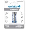 Rechargeable batteries everActive Ni-MH R03 AAA 800 mAh Silver Line - 2 pieces Baterijas un akumulatori