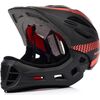 Velosipēdu ķivere pilnai sejai Meteor Lupus S 48-52 cm melna/sarkana Велосипедные шлемы