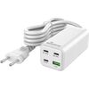 MediaRange 100W GaN Fast Charging Station 1.5m Cable Power Delivery and Quick Charge™ White Jaunumi - Viedierices