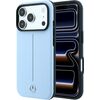 Mercedes Leather Semi Wrap Iconic Line MagSafe Aizsargapvalks priekš iPhone 18 Pro Max / 17 Pro Max / zils Neoriģinālie Maciņi