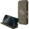 Guess Book 4G Metal Logo Case Aizsargapvalks priekš iPhone 18 Pro Max / iPhone 17 Pro Max / brūns Neoriģinālie Maciņi