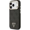 Guess PU Leather 4G Strass Triangle Logo Gold Frame MagSafe Защитный чехол для iPhone 18 Pro / чёрный Чехлы - альтернативные