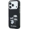 Karl Lagerfeld PU Semi Wrap Smooth Sketch Bodies Magsafe Case Aizsargapvalks priekš iPhone 18 Pro / melns Neoriģinālie Maciņi