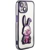 iLike Apple  iPhone 15 Silicone Case Print Desire Rabbit Purple Neoriģinālie Maciņi