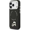 Karl Lagerfeld PU Karl and Choupette Heads Pins MagSafe Case Aizsargapvalks priekš iPhone 17 Pro Max / melns Neoriģinālie Maciņi