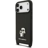 Karl Lagerfeld Saffiano Crossbody Strap Metal Karl and Choupette Case Aizsargapvalks priekš Apple iPhone 17 Pro Max Neoriģinālie Maciņi