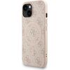 Guess PU Leather 4G Colored Ring Strap MagSafe Case Aizsargapvalks priekš iPhone 15 / rozā Neoriģinālie Maciņi