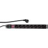 LOGILINK- 19'' PDU 1U 8 Germany Socket with ON/OFF Switch