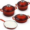 Cs Kochsysteme XANTEN cast iron 7pcs cookware set, red Katli