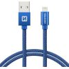 Swissten Textile Fast Charge 3A Lighthing (MD818ZM/A) Кабель Для Зарядки и Переноса Данных 2m Синий