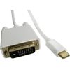 Qoltec DisplayPort Alternate mode | USB 3.1 type C male | DVI male | 4Kx2K | 2m