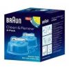 BRAUN CCR2 maināmas kasetnes ar tīrīšanas šķidrumu skuvekļiem Clean&Renew