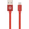 Swissten Textile Universāls Quick Charge 3.1 USB-C Datu un Uzlādes Kabelis 1.2m Sarkans