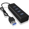 Raidsonic IcyBox 4x Port USB 3.0 Hub, Black