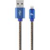 Gembird USB Male - Lightning Male Premium denim 2m Blue
