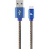 Gembird USB Male - USB Type C Male Premium denim 1m Blue