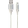 Gembird USB Male - Micro USB Male Premium cotton braided 2m Silver/White