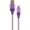 Gembird USB Male - Micro USB Male Premium cotton braided 1m Purple/White