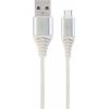 Gembird USB Male - USB Type C Male Premium cotton braided 1m Silver