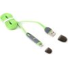 Platinet cable USB - microUSB/Lightning 1m, green (42872)