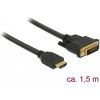 Delock HDMI to DVI-D 24+1 cable bidirectional 1.5 m black