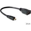 Delock Cable High Speed HDMI with Ethernet - HDMI micro D male > HDMI A female