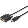 Assmann Cable Displayport w/interlock 1080p 60Hz FHD Type DP/DVI-D (24+1) M/M black 3m