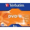 DVD-R Verbatim [ 5pcs, 4.7GB, 16x, jewel case, matte silver ]