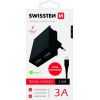 Swissten Premium Tīkla Lādētājs USB 3А / 15W Ar Lightning (MD818) vadu 120 cm Melns
