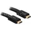 Delock Cable HDMI V1.4 M/M Flat, 1m, Black