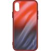 Evelatus iPhone XR Water Ripple Gradient Color Anti-Explosion Tempered Glass Case  Gradient Red-Black