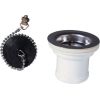 Wirquin izplūde ar korķi un ķēdi, 1½ x 70 mm, plastmasa, balta