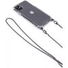 Evelatus iPhone XR Silicone TPU Transparent with Necklace Strap  Space Gray