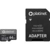 PLATINET MICROSDHC 64GB CLASS 10/UHS 1 PRO + ADAPTER SD