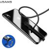 Usams US-SJ278 U9 Плетёный USB на Lightning кабель для подзаряда и передачи дянных для игр 1.5m с присоской Черный