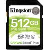 Kingston 512GB SDXC Canvas Select Plus 100R C10 UHS-I U3 V30 EAN: 740617298192