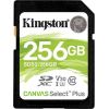 Kingston 256GB SDXC Canvas Select Plus 100R C10 UHS-I U3 V30 EAN: 740617298123