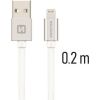 Swissten Textile Fast Charge 3A Lightning (MD818ZM/A) Кабель Для Зарядки и Переноса Данных 20 cm Серебряный